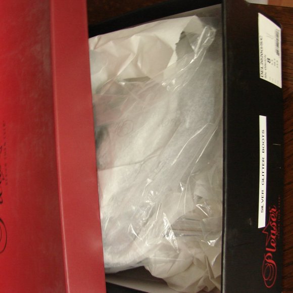 NIB NWOT Pleaser Knee Hi Delight 2020 Silver Glitter Boot Lace Up Inner Zip SZ 8 - Picture 16 of 16